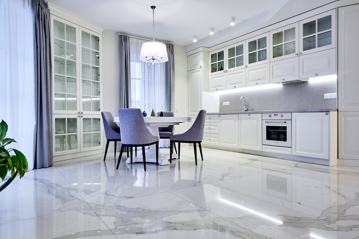 beautiful polished stone floor